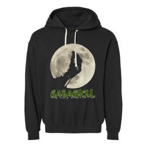 Gabaghoul Funny Hand Moon Halloween Garment-Dyed Fleece Hoodie