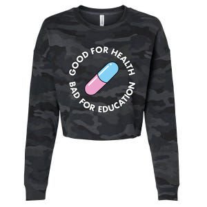 Good For Health Bad For Education Anime Future Capsule Pill Cropped Pullover Crew