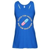 Good For Health Bad For Education Anime Future Capsule Pill Ladies Essential Flowy Tank