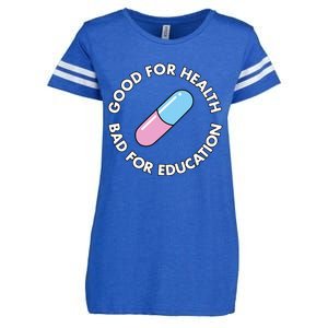 Good For Health Bad For Education Anime Future Capsule Pill Enza Ladies Jersey Football T-Shirt