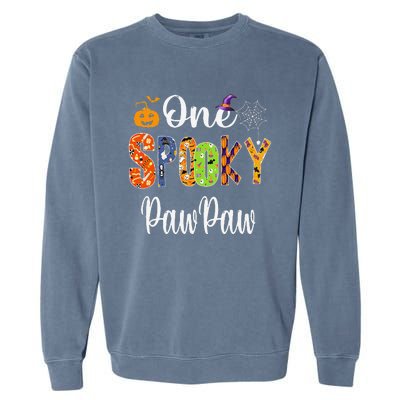 Grandpa Family Halloween Matching One Spooky PawPaw Garment-Dyed Sweatshirt