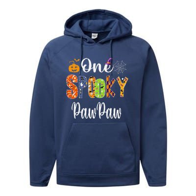 Grandpa Family Halloween Matching One Spooky PawPaw Performance Fleece Hoodie