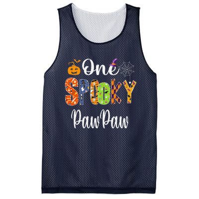 Grandpa Family Halloween Matching One Spooky PawPaw Mesh Reversible Basketball Jersey Tank