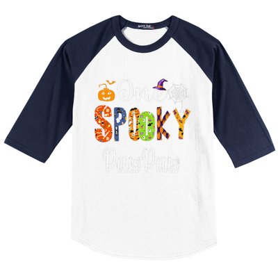 Grandpa Family Halloween Matching One Spooky PawPaw Baseball Sleeve Shirt