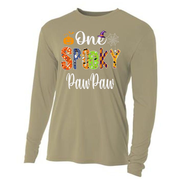 Grandpa Family Halloween Matching One Spooky PawPaw Cooling Performance Long Sleeve Crew