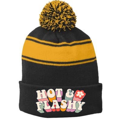 gift for Hot and Flashy Menopause hot flashes Stripe Pom Pom Beanie