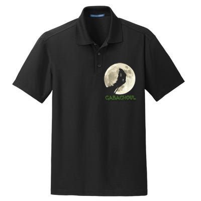 Gabaghoul Funny Hand Moon Halloween Dry Zone Grid Polo