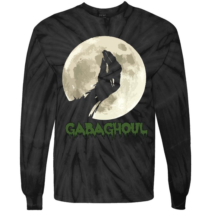 Gabaghoul Funny Hand Moon Halloween Tie-Dye Long Sleeve Shirt