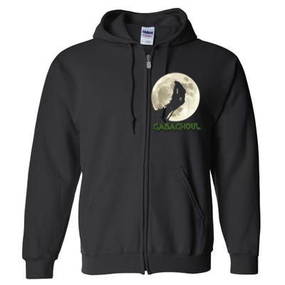 Gabaghoul Funny Hand Moon Halloween Full Zip Hoodie