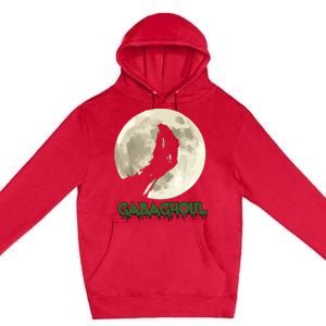 Gabaghoul Funny Hand Moon Halloween Premium Pullover Hoodie