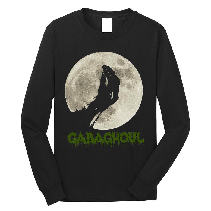 Gabaghoul Funny Hand Moon Halloween Gift Long Sleeve Shirt