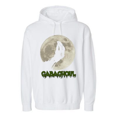 Gabaghoul Funny Hand Moon Halloween Gift Garment-Dyed Fleece Hoodie