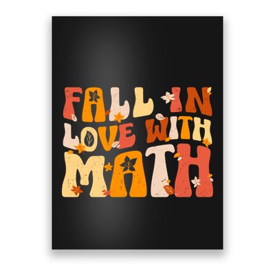Groovy Fall In Love With Math Thanksgiving Math Teacher Fall Poster