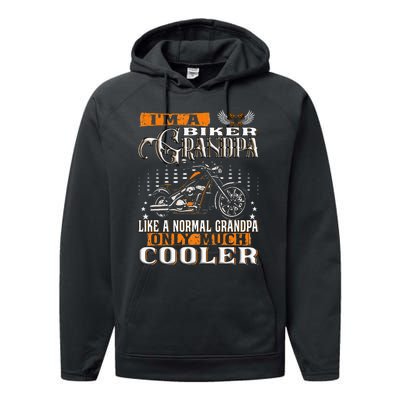 Gentlemen Funny Im A Biker Grandpa Saying Motorcycle Performance Fleece Hoodie