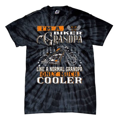 Gentlemen Funny Im A Biker Grandpa Saying Motorcycle Tie-Dye T-Shirt