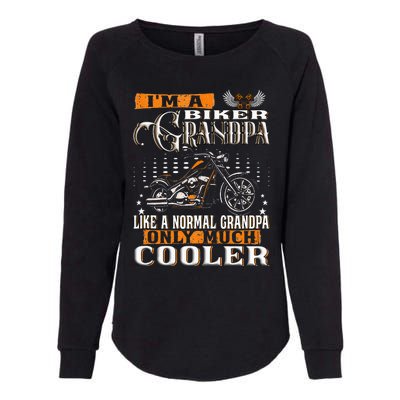 Gentlemen Funny Im A Biker Grandpa Saying Motorcycle Womens California Wash Sweatshirt