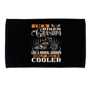 Gentlemen Funny Im A Biker Grandpa Saying Motorcycle Microfiber Hand Towel