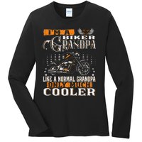 Gentlemen Funny Im A Biker Grandpa Saying Motorcycle Ladies Long Sleeve Shirt