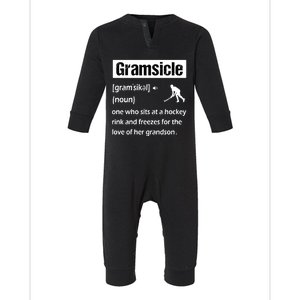 Gramsicle Funny Ice Hockey Grandma Sicle Definition Cute Gift Infant Fleece One Piece