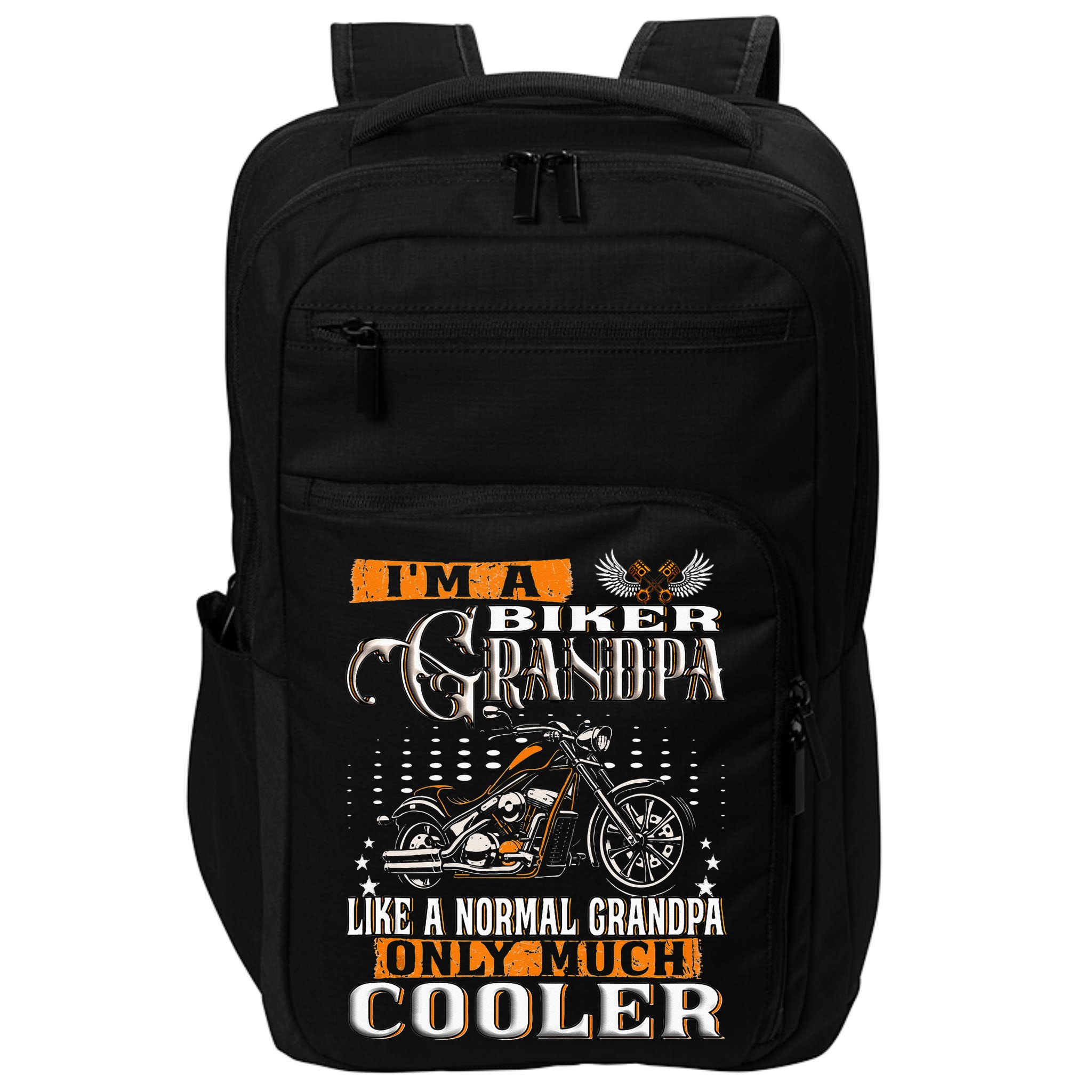 Gentlemen Funny Im A Biker Grandpa Saying Motorcycle Impact Tech Backpack