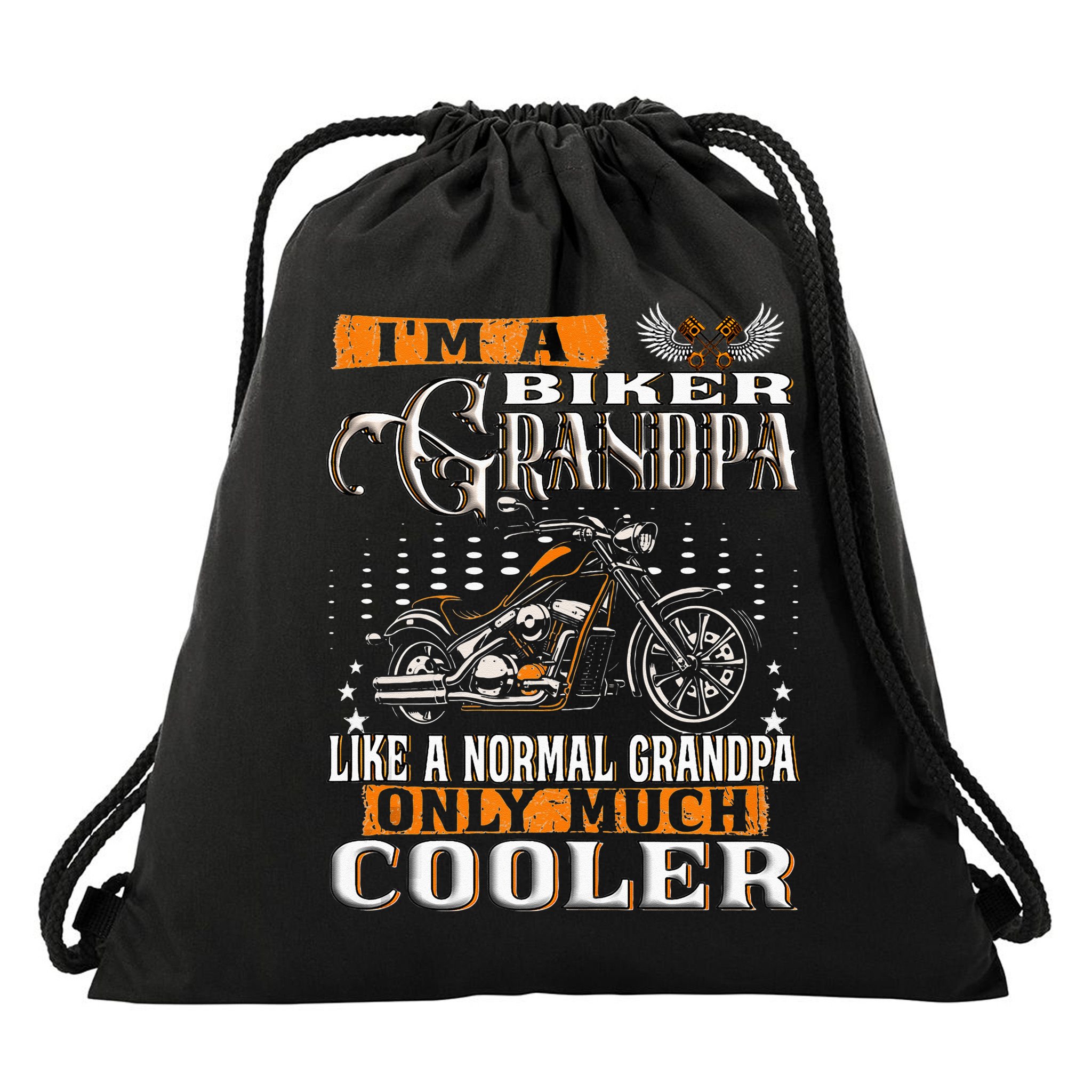 Gentlemen Funny Im A Biker Grandpa Saying Motorcycle Drawstring Bag