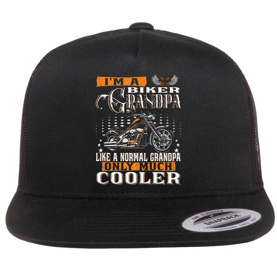 Gentlemen Funny Im A Biker Grandpa Saying Motorcycle Flat Bill Trucker Hat