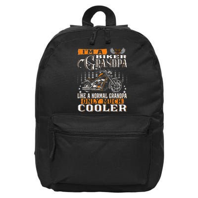 Gentlemen Funny Im A Biker Grandpa Saying Motorcycle 16 in Basic Backpack