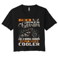 Gentlemen Funny Im A Biker Grandpa Saying Motorcycle Women's Crop Top Tee