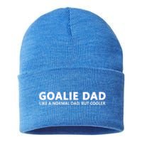 Goalie Father Ice Hockey Goalie Dad Gift Sustainable Knit Beanie