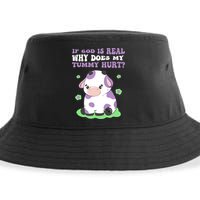God Funny If God Is Real Why Does My Tummy Hurt, Sad Cow Sustainable Bucket Hat