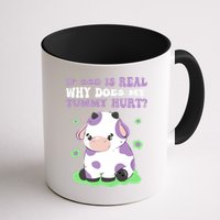 God Funny If God Is Real Why Does My Tummy Hurt, Sad Cow Mug