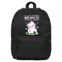 God Funny If God Is Real Why Does My Tummy Hurt, Sad Cow 16 in Basic Backpack