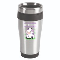 God Funny If God Is Real Why Does My Tummy Hurt, Sad Cow 16oz Travel Tumbler