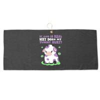 God Funny If God Is Real Why Does My Tummy Hurt, Sad Cow Large Microfiber Waffle Golf Towel