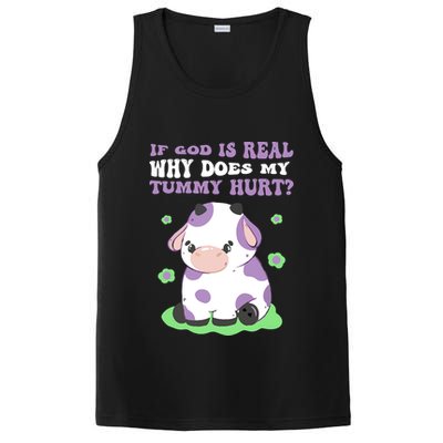 God Funny If God Is Real Why Does My Tummy Hurt, Sad Cow PosiCharge Competitor Tank