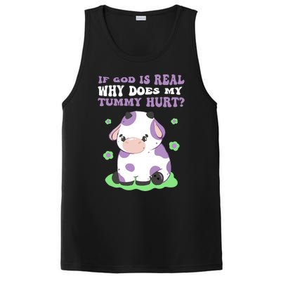 God Funny If God Is Real Why Does My Tummy Hurt, Sad Cow PosiCharge Competitor Tank