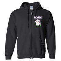 God Funny If God Is Real Why Does My Tummy Hurt, Sad Cow Full Zip Hoodie