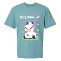 God Funny If God Is Real Why Does My Tummy Hurt, Sad Cow Sueded Cloud Jersey T-Shirt