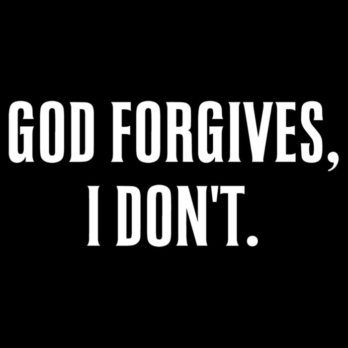 God Forgives I Don't Goth Punk Expression Gift 7-Panel Snapback Hat