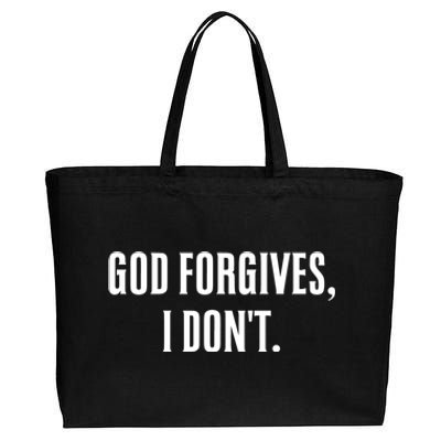 God Forgives I Don't Goth Punk Expression Gift Cotton Canvas Jumbo Tote