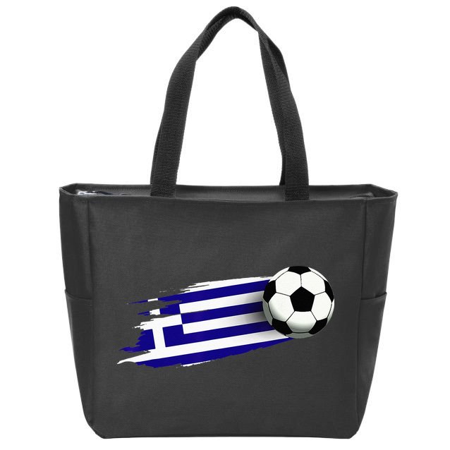 Greece Flag Jersey Greek Soccer Team Greek Zip Tote Bag
