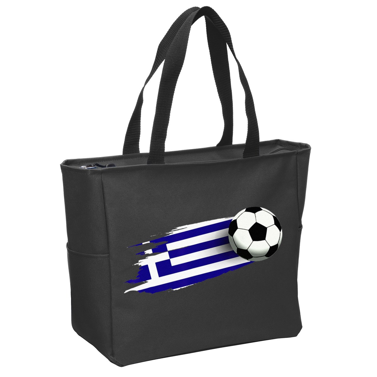 Greece Flag Jersey Greek Soccer Team Greek Zip Tote Bag