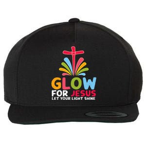 Glow For Jesus Let Your Light Shine Faith Cross Wool Snapback Cap