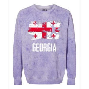 Georgia Flag Jersey Georgian Soccer Team Georgian Colorblast Crewneck Sweatshirt