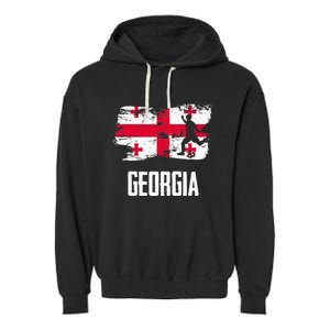 Georgia Flag Jersey Georgian Soccer Team Georgian Garment-Dyed Fleece Hoodie