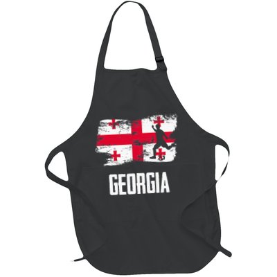 Georgia Flag Jersey Georgian Soccer Team Georgian Apron