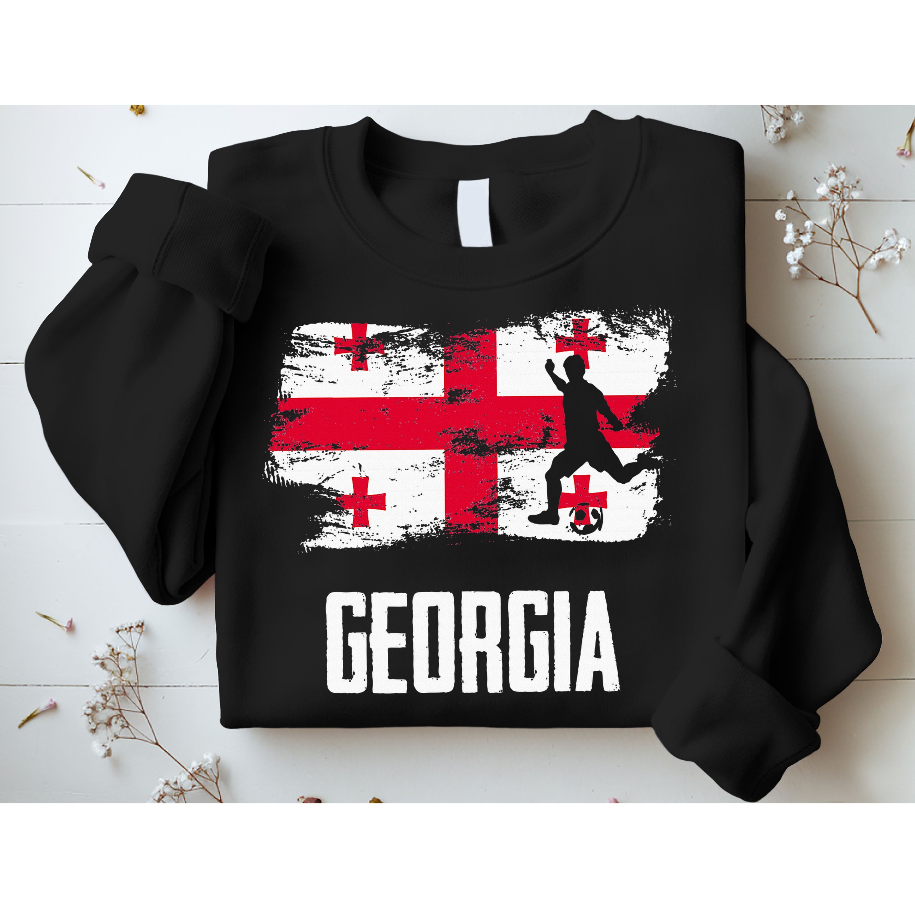 Georgia Flag Jersey Georgian Soccer Team Georgian Sweatshirt