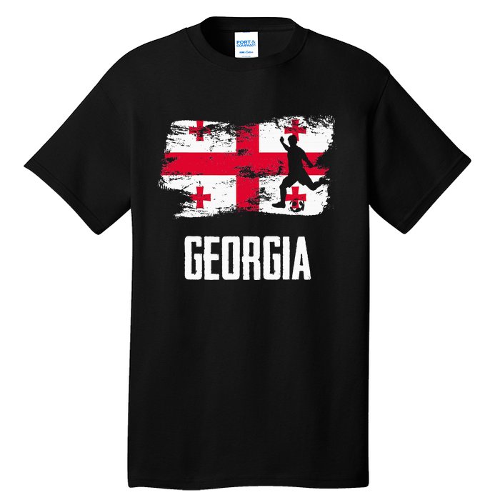 Georgia Flag Jersey Georgian Soccer Team Georgian Tall T-Shirt