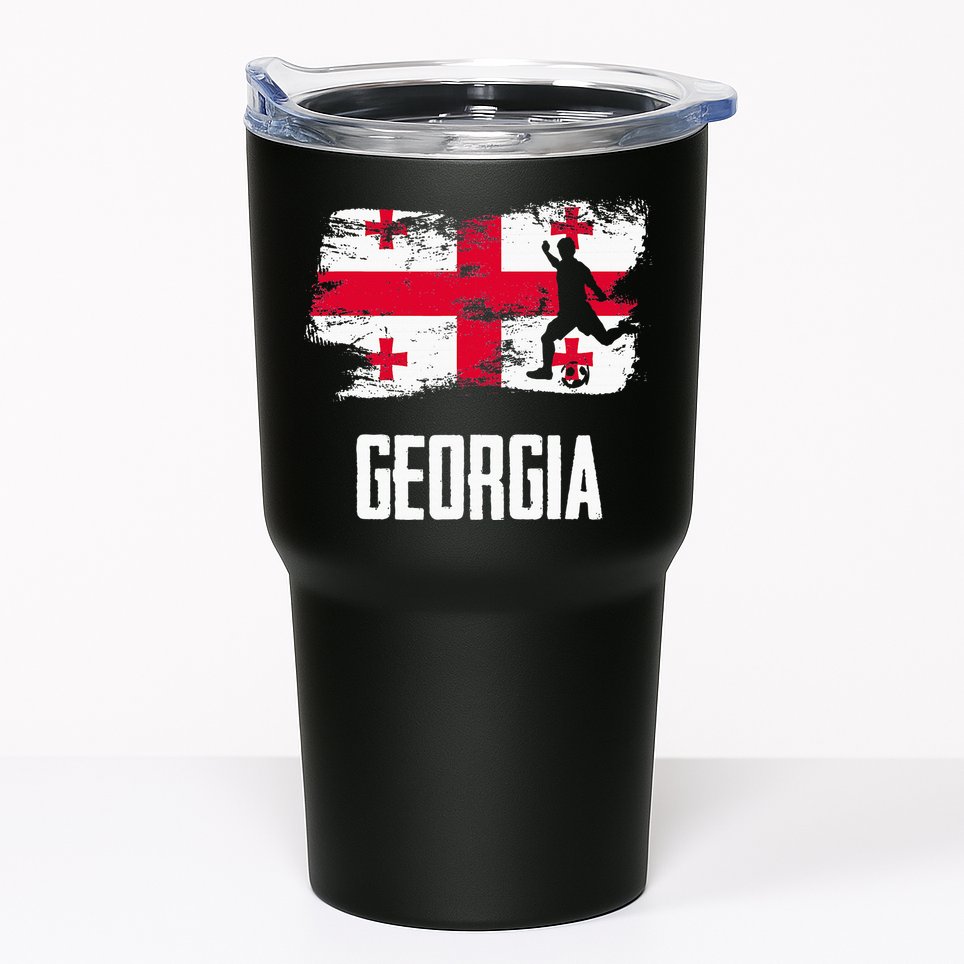 Georgia Flag Jersey Georgian Soccer Team Georgian Tumbler