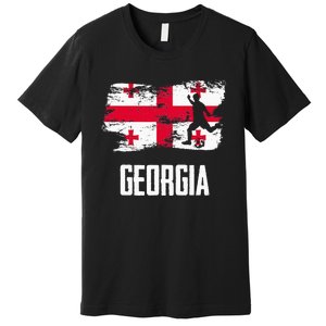 Georgia Flag Jersey Georgian Soccer Team Georgian Premium T-Shirt